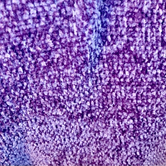 Express Sweater Medium Deep V-Neck Purple Chenille Super Soft 3/4 Length Sleeve - Picture 5 of 16